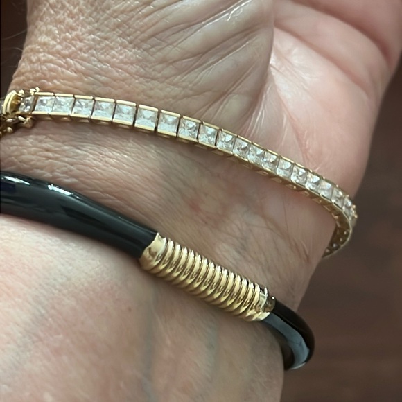 Ultra Rare DONALD STANNARD Gold/Black Enameled Leopard Bracelet Vintage - Picture 3 of 12